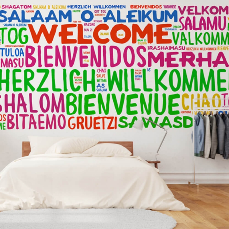 Klebeschrift auf Wand